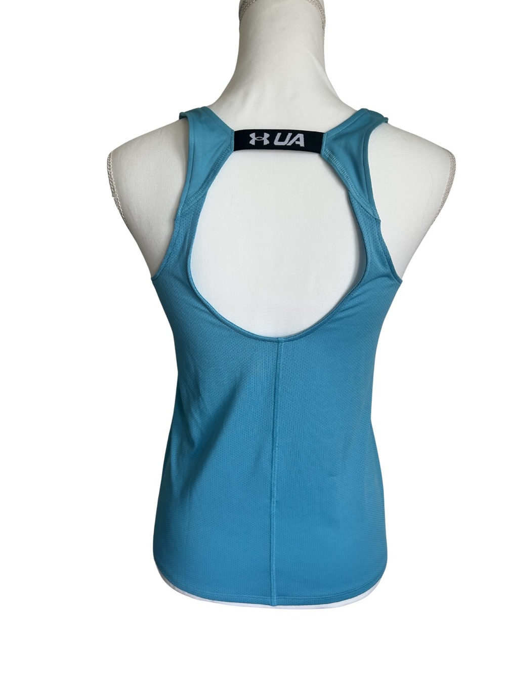 Under Armour HeatGear Teal Blue Open Back Racerback Tank Top XS